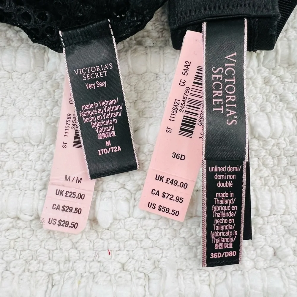 36D/M Victoria’s Secret Fishnet Bra & Cheeky Set